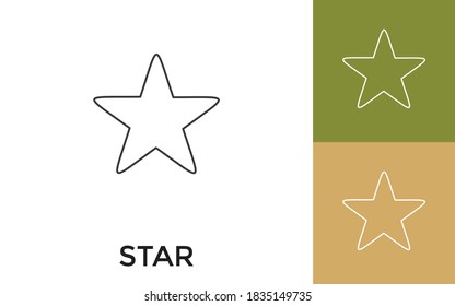 Bearbeitbares Star-Thin-Line-Symbol mit Titel. Nützlich für mobile Anwendungen, Website, Software und Printmedien.