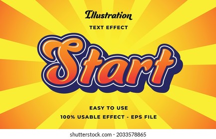 editable start vector text effect modern style