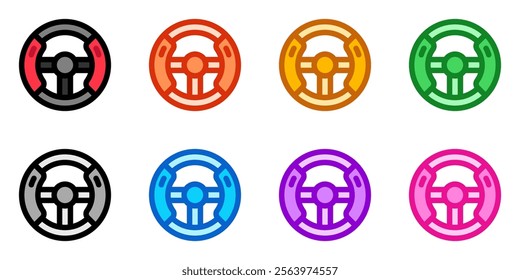 Editable steering wheel, racing game controller vector icon. Video game, game elements. Part of a big icon set family. Perfect for web and app interfaces, presentations, infographics, etc