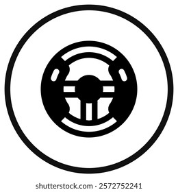 Editable steering wheel, racing game controller vector icon. Video game, game elements. Part of a big icon set family. Perfect for web and app interfaces, presentations, infographics, etc