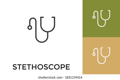 Editable Stethoscope Icon with Title. Useful For Mobile Application, Website, Software and Print Media.