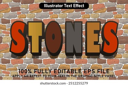 EDITABLE STONES TEXT EFFECT EPS FILE
