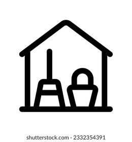 Almacenamiento editable, almacén, icono del vector de la sala de conserjería. Parte de una familia de iconos grandes. Perfecto para interfaces web y de aplicaciones, presentaciones, infografías, etc