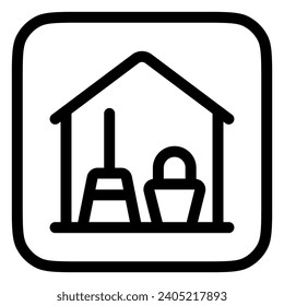 Bearbeitbare Lagerhaltung, Lager, Hausmeister Zimmer Vektorsymbol. Teil einer großen Icon-Set-Familie. Perfekt für Web- und App-Schnittstellen, Präsentationen, Infografiken usw.