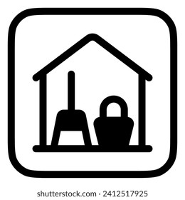 Bearbeitbare Lagerhaltung, Lager, Hausmeister Zimmer Vektorsymbol. Teil einer großen Icon-Set-Familie. Perfekt für Web- und App-Schnittstellen, Präsentationen, Infografiken usw.