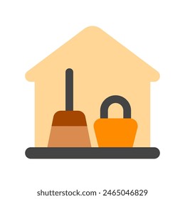 Editierbare Lagerung, Lager, Hausmeister-Raum-Vektorgrafik-Symbol. Teil einer großen Icon-Set-Familie. Ideal für Web- und App-Interfaces, Präsentationen, Infografiken usw