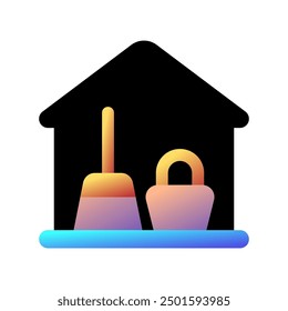 Bearbeitbarer Speicher, Lager, Hausmeisterraum, Vektorsymbol. Teil einer großen Ikone-Set-Familie. Perfekt für Web- und App-Schnittstellen, Präsentationen, Infografiken usw.