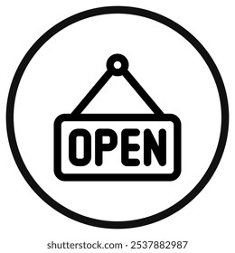 Editable store sign open vector icon. Food, restaurant. Part of a big icon set family. Perfect for web and app interfaces, presentations, infographics, etc