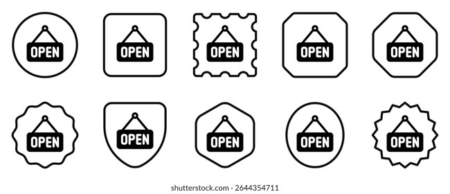 Editable store sign open vector icon. Food, restaurant. Part of a big icon set family. Perfect for web and app interfaces, presentations, infographics, etc
