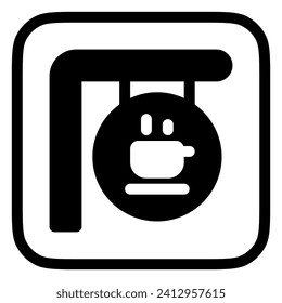 Editable store sign vector icon. Cafe, coffee shop, restaurant, drink, beverages. Part of a big icon set family. Perfect for web and app interfaces, presentations, infographics, etc