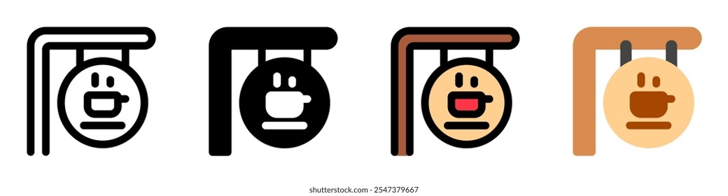 Editable store sign vector icon. Cafe, coffee shop, restaurant, drink, beverages. Part of a big icon set family. Perfect for web and app interfaces, presentations, infographics, etc