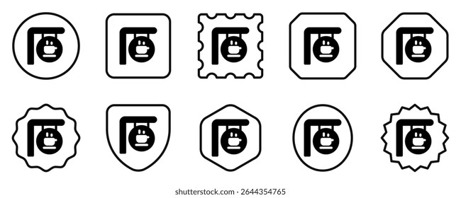 Editable store sign vector icon. Cafe, coffee shop, restaurant, drink, beverages. Part of a big icon set family. Perfect for web and app interfaces, presentations, infographics, etc