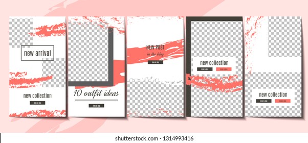 Editable stories background template design for social media. Stock vector