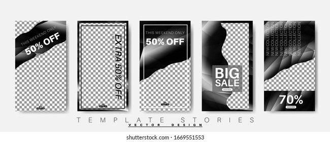 Editable Stories background template. Vector Design for social media.