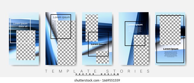 Editable Stories background template. Vector Design for social media.