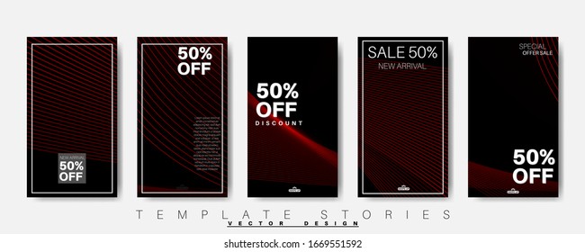 Editable Stories background template. Vector Design for social media.