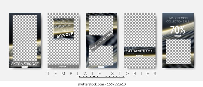 Editable Stories background template. Vector Design for social media.