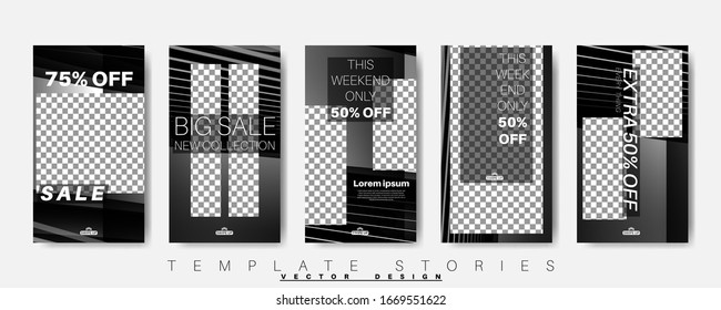 Editable Stories background template. Vector Design for social media.
