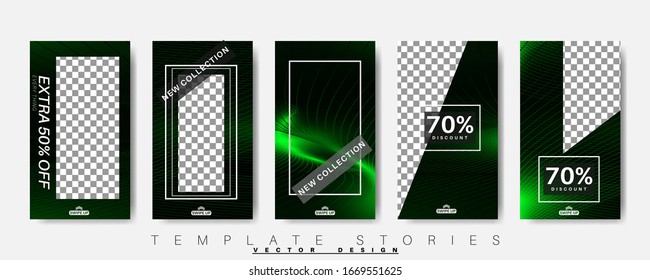 Editable Stories background template. Vector Design for social media.