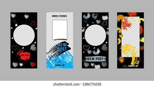 Editable Stories template. Сan be use for, landing page, website, mobile app, poster, flyer, coupon, gift card, smartphone template, web design