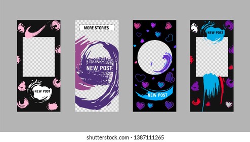 Editable Stories template. Сan be use for, landing page, website, mobile app, poster, flyer, coupon, gift card, smartphone template, web design