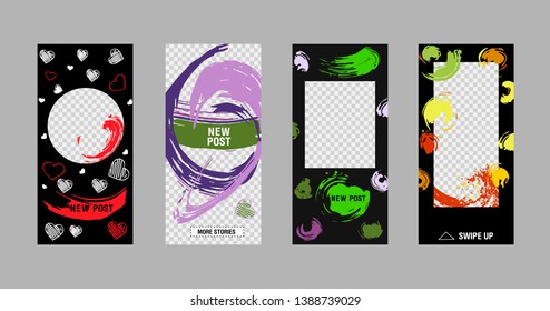 Editable Stories template. Сan be use for, landing page, website, mobile app, poster, flyer, coupon, gift card, smartphone template, web design