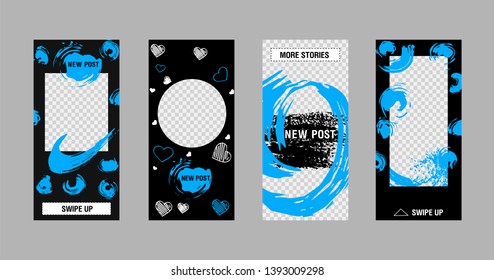 Editable Stories template. Сan be use for, landing page, website, mobile app, poster, flyer, coupon, gift card, smartphone template, web design