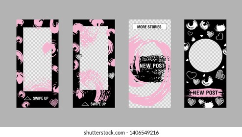 Editable Stories template. Сan be use for, landing page, website, mobile app, poster, flyer, coupon, gift card, smartphone template, web design