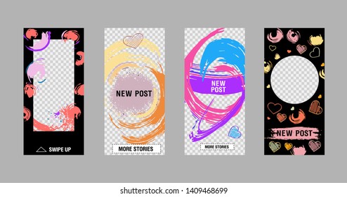Editable Stories template. Сan be use for, landing page, website, mobile app, poster, flyer, coupon, gift card, smartphone template, web design