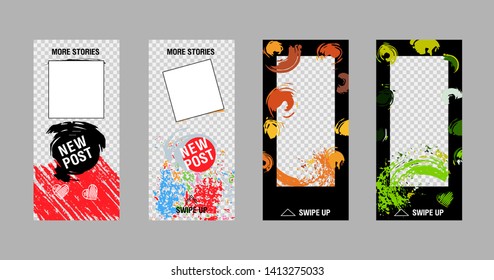 Editable Stories template. Сan be use for, landing page, website, mobile app, poster, flyer, coupon, gift card, smartphone template, web design