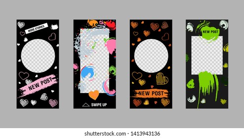 Editable Stories template. Сan be use for, landing page, website, mobile app, poster, flyer, coupon, gift card, smartphone template, web design