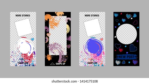 Editable Stories template. Сan be use for, landing page, website, mobile app, poster, flyer, coupon, gift card, smartphone template, web design