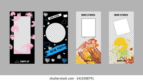 Editable Stories template. Сan be use for, landing page, website, mobile app, poster, flyer, coupon, gift card, smartphone template, web design