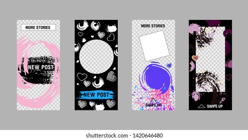 Editable Stories template. Сan be use for, landing page, website, mobile app, poster, flyer, coupon, gift card, smartphone template, web design