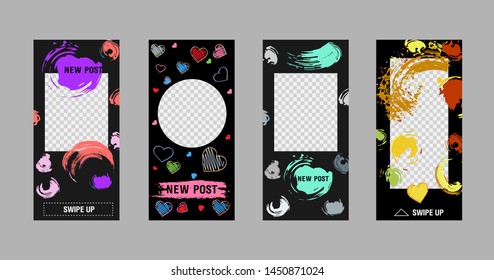 Editable Stories template. Сan be use for, landing page, website, mobile app, poster, flyer, coupon, gift card, smartphone template, web design