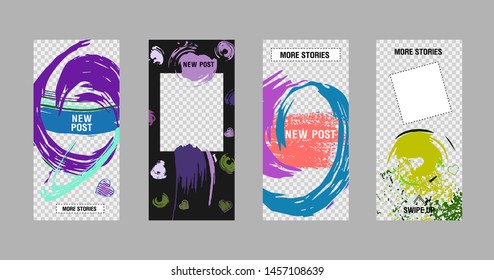 Editable Stories template. Сan be use for, landing page, website, mobile app, poster, flyer, coupon, gift card, smartphone template, web design