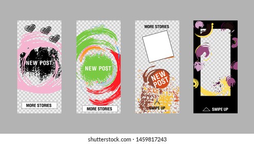 Editable Stories template. Сan be use for, landing page, website, mobile app, poster, flyer, coupon, gift card, smartphone template, web design