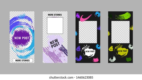 Editable Stories template. Сan be use for, landing page, website, mobile app, poster, flyer, coupon, gift card, smartphone template, web design