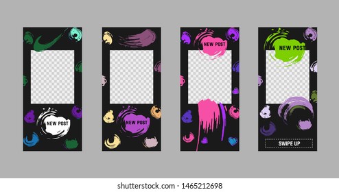 Editable Stories template. Сan be use for, landing page, website, mobile app, poster, flyer, coupon, gift card, smartphone template, web design