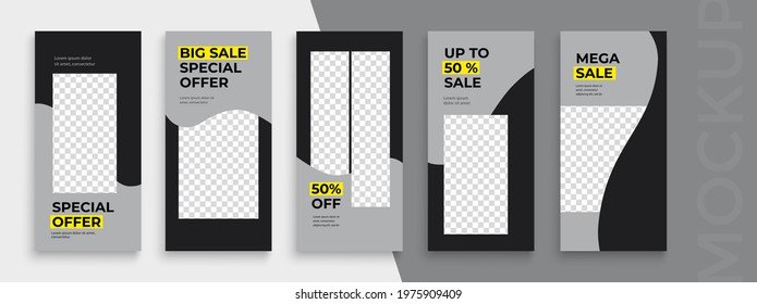 Editable Stories template. Design  for social media. Flash Sale