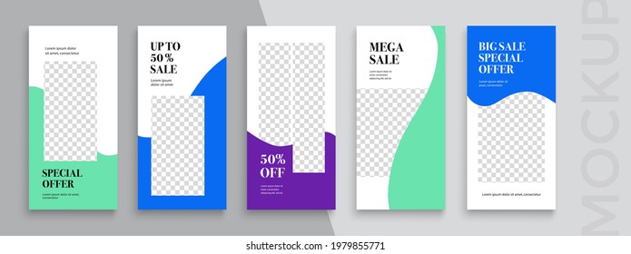 Editable Stories template. Design  for social media. Flash Sale