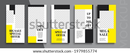 Editable Stories template. Design  for social media. Flash Sale