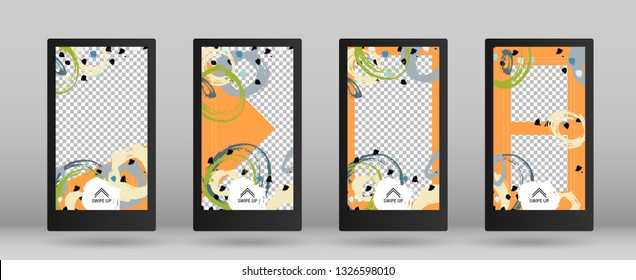 Editable Stories Template for Social Media. Set of Colorful Frames for Your Content. Big Sale Concept Design. Vector Illustration. Template for Social Network Stories.