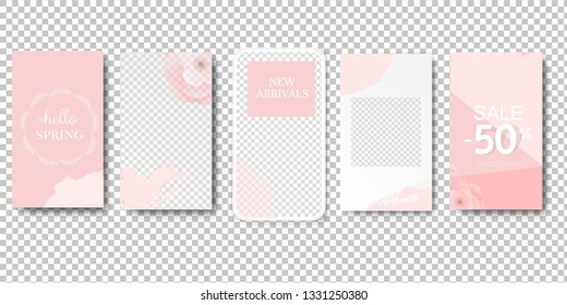 Editable Stories Template Transparent background With Gradient Mesh, Vector Illustration