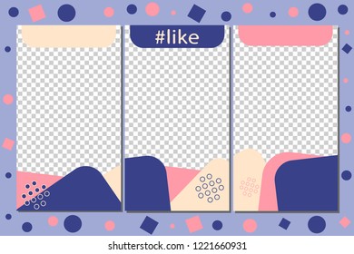 Editable Stories templates - set. Streaming. Creative people collection. Vector illustration. Ratio 16:9