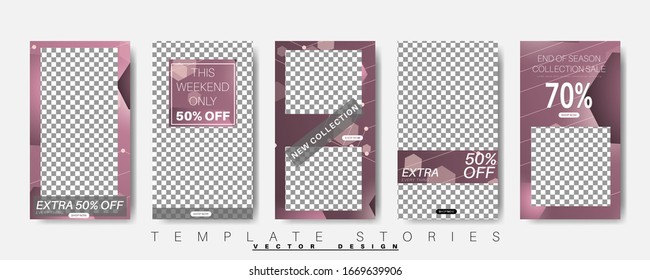 Editable Story background template. Vector Design web banner for social media. Post layout template.