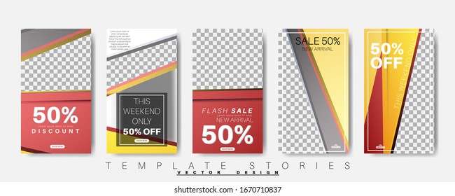 Editable Story background template. Vector Modern design background for social media. Post layout template.