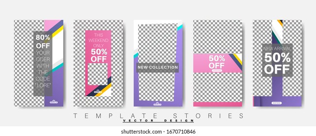 Editable Story background template. Vector Modern design background for social media. Post layout template.