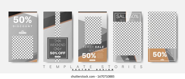 Editable Story background template. Vector Modern design background for social media. Post layout template.