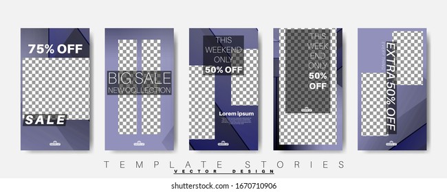 Editable Story background template. Vector Modern design background for social media. Post layout template.